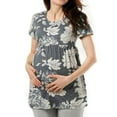 thumbnail image 2 of Jchiup Women's Short Sleeve Ruched Maternity T Shirt Top, 2 of 6