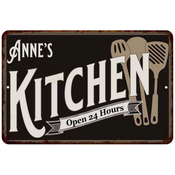 Anne's Kitchen Sign Metal Wall 8 x 12 High Gloss Metal 208120019088