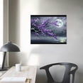 thumbnail image 4 of Nawypu Purple Plum Blossom Flower Painting on Canvas Black and White Seascape Wall Art Abstract Artwork for Bedroom Decor, 4 of 5