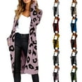 thumbnail image 3 of Oversized Women's Leopard Print Cardigan with Front Opening, 3 of 9
