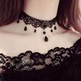 thumbnail image 3 of Gargantilla de encaje negro, collar con colgante de cristal Vintage, accesorios de cadena Punk para mujer, 3 of 5