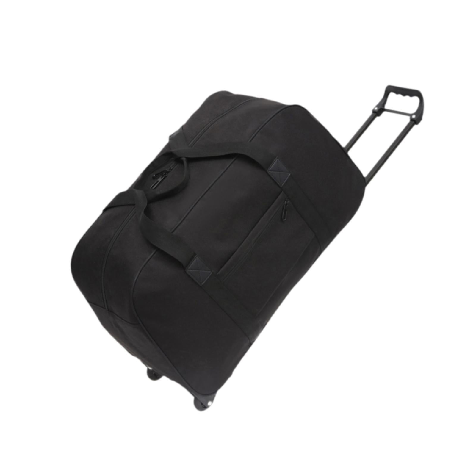 Wzmzjy Wheeled Duffel Bag Suitcase Telescoping Handle Handbag Men Women Multifunctional black