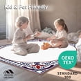 thumbnail image 4 of ODIKA 6'x9' Machine Washable Non-Slip Area Rug, Heritage Scrollwork with Stylized Fleur and Mosaic Accents High Traffic Rug with Pad, Blue, 588918, 4 of 8