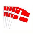 thumbnail image 1 of 100pcs Denmark Hand Held Shake Small Flag 14x21cm Polyester Denmark Hand Waving Flag With Plastic Flagpole For Decoration, 1 of 5