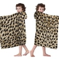 thumbnail image 4 of Brown and Black Leopard Print Hooded Bath Towel，60"x35" for Ages 3 To 12 Kids, Quick Dry Lightweight Soft Microfiber Hood Beach Towel Cover Up for Kids, 4 of 7