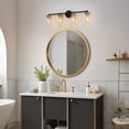 thumbnail image 3 of LNC Deferoiry 30-in 4-Light Matte Black LED Modern/Contemporary Vanity Light, 3 of 11