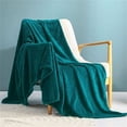thumbnail image 5 of Flannel Fleece Blanket Teal - King ( 90x104 IN ), 5 of 5