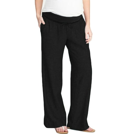 Long Length Maternity Pants - Maternity Pants Solid Color Elastic Drawstring Long Trousers