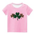 thumbnail image 2 of piuwrlz Short T-Shirts for Girls Short Tops Sleeve Printed Round Neck Tops Shirt Undershirts Pink Size 9 Years, 2 of 4