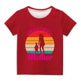 thumbnail image 4 of Zwiiyzr Summer Graphic T-Shirt for Kids Girls and Boys Short Sleeve Round Neck Tee for 3-14 Years T-Shirt Red, 4 of 4