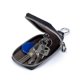 thumbnail image 3 of Funda de cuero para llave de coche con gancho metálico y llavero, con cremallera, para mando a distancia, color negro., 3 of 5