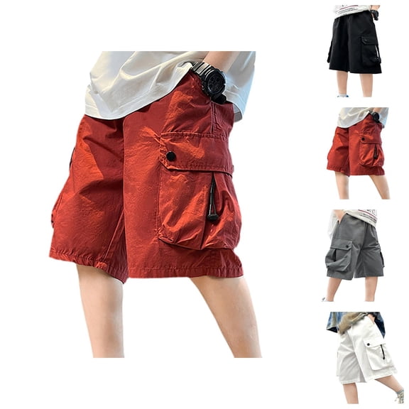 Boys' Shorts Boys Summer Shorts Boys' 2025 New Cargo Shorts Lightweight Breathable Summer Casual Pants With Pockets Elastic Waistband & Adjustable Straps For Toddlers And Big Kids