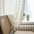thumbnail image 5 of 2pcs Set Curtains Transparent Flower Embroidery Translucent Curtain Beige Embroidered Lace Curtains Vintage 59x87in, 5 of 5