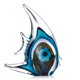 thumbnail image 2 of Escultura de la raya azul tropical de los pescados de cristal Tooarts Inicio pescados de l MABOTO Artesanía de vidrio, 2 of 7