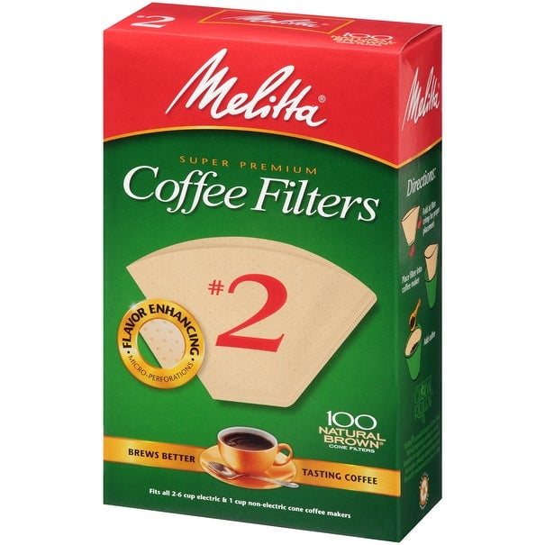 MelittaMelitta Super Premium 2 Cone Paper Coffee Filter Natural Brown