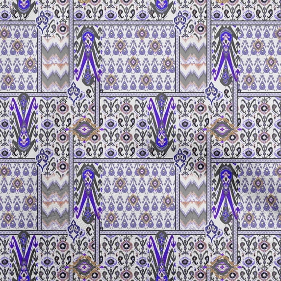 oneOoneCottonPoplinPurpleFabricFlameStitchCraftProjectsDecorFabricPrintedByTheYard56InchWide