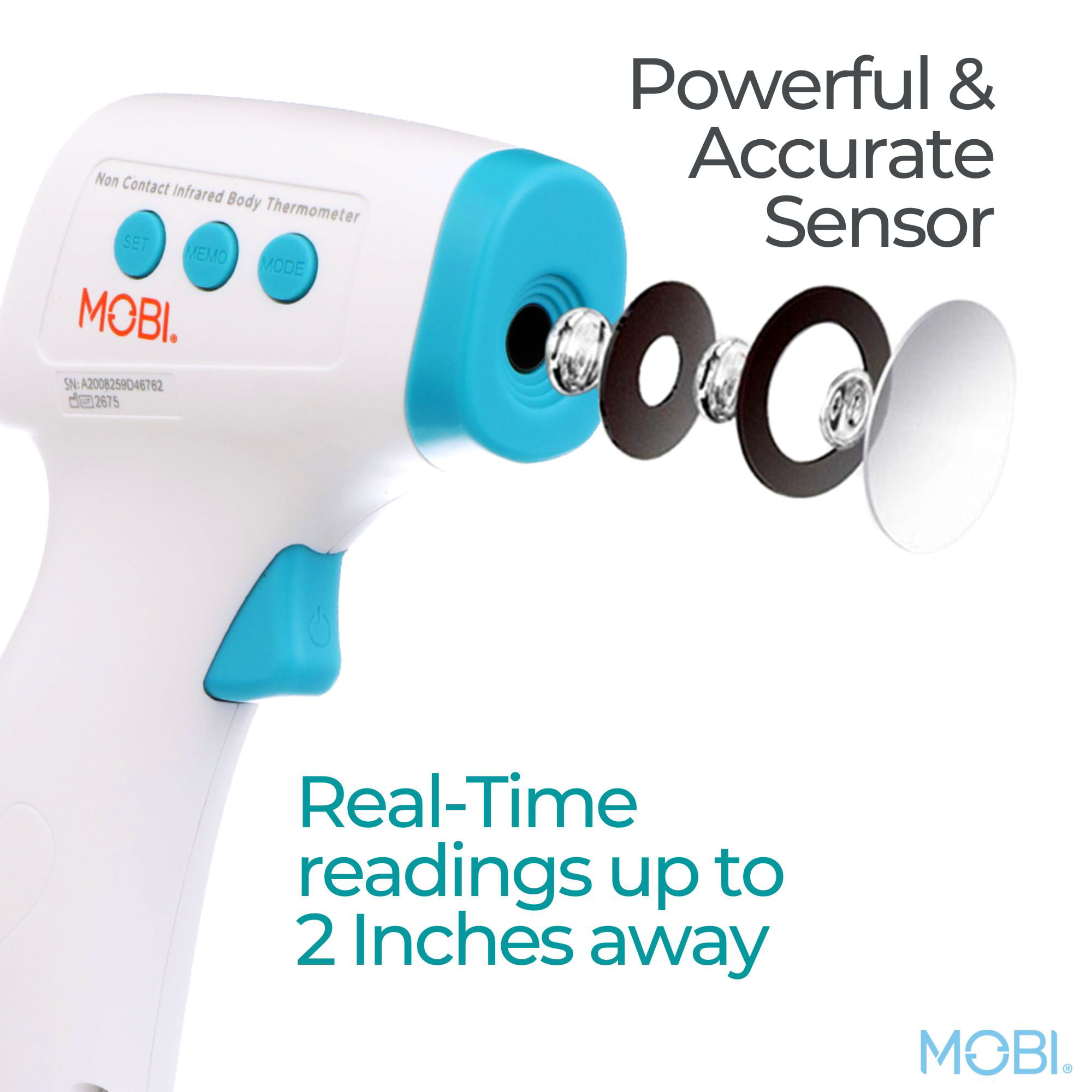 MOBI Non-Contact Forehead Thermometer with Fever Indicators and Object Mode  - Fever Thermometer, Cold & Flu Thermometer - Walmart.com