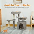 thumbnail image 2 of Demi Bonn 28.5'' Tall Cat Tree Tower, Three Tier Cat Tree House for Indoor Cats Modern Kitten Cat Climbing Tree, Grey, 2 of 11