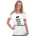 thumbnail image 3 of Keep Calm Love St Bernards Dog Joke Womens Fitted Plus Size Graphic Tee Brisco Brands 2X, 3 of 5