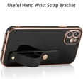 thumbnail image 2 of Case for iPhone 11 6.1 Inch, Soft Silicone TPU Slim Case Electroplated Case Shockproof Phone Case with Wristband Kickstand Phone Loop Finger Holder Strap-Black, 2 of 13