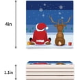 thumbnail image 3 of FMSHPON Merry Christmas Santa Claus and Elk Set of 4 Coaster for Drinks, Absorbent Ceramic Stone Coasters Cup Mat with Cork Base for Home Kitchen Room Coffee Table Bar Decor, 3 of 4