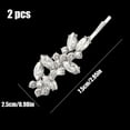 thumbnail image 3 of 2 Pieces Rhinestone Bridal Hair Clips Leaf Bridal Wedding Hair Pins Crystal Hair Clips Silver Rhinestone Jewelry Barrette for Brides Bridesmaids Flower Girls, 3 of 4