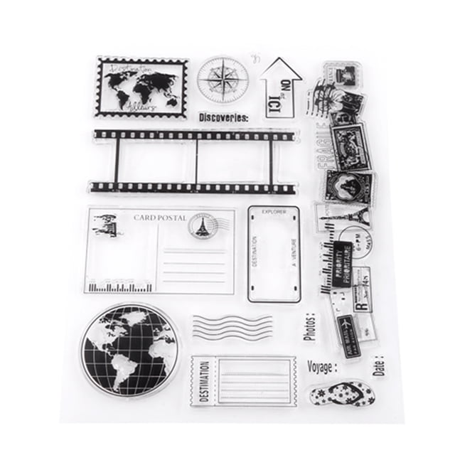 Sellos transparentes de silicona para álbumes de recortes, tarjetas fotográficas, postales, 14 x 18 cm