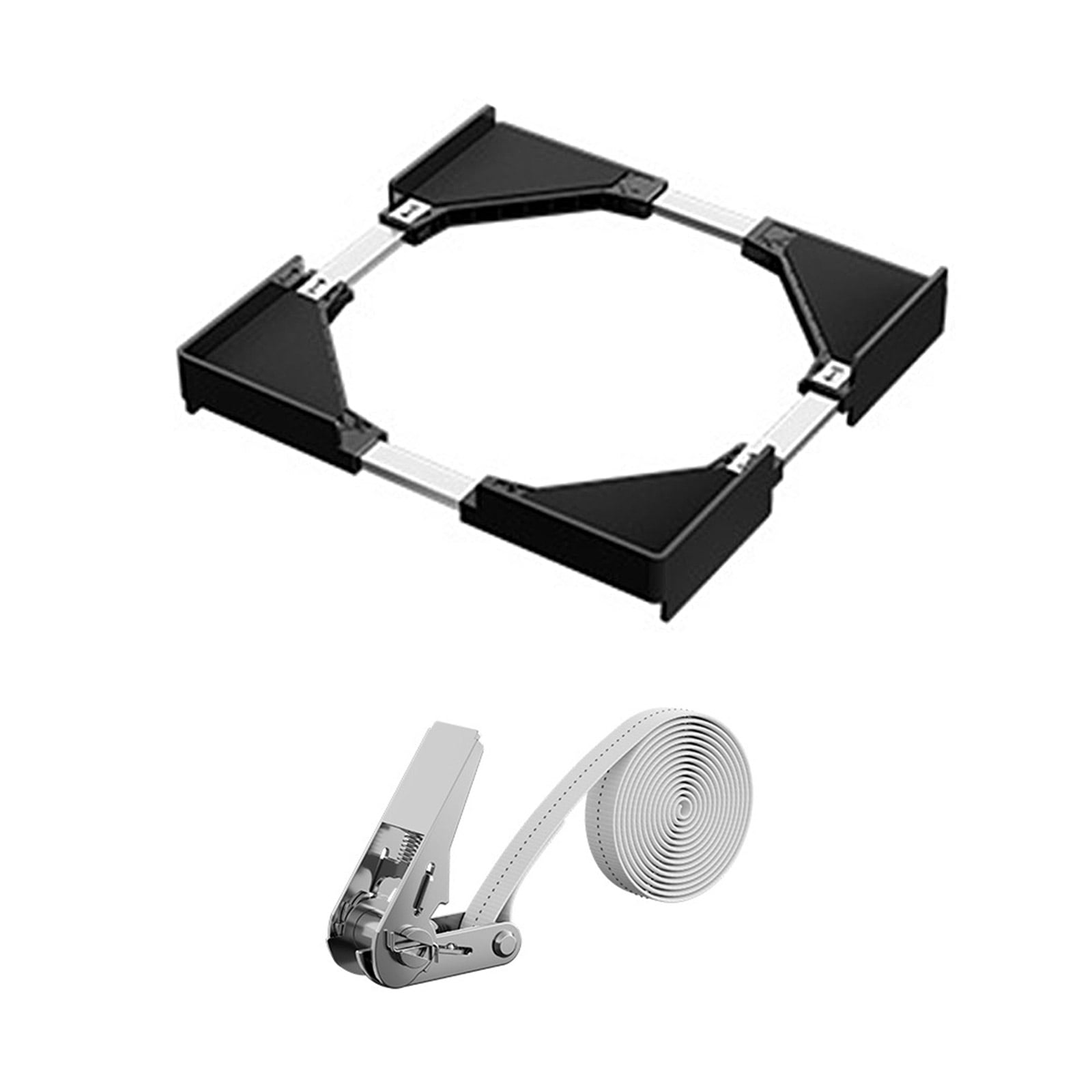 Heavy Duty Stackable Laundry Rack, Noise-Reducing Washer Dryer Frame, Adjustable Fridge Base with Removable Drying Shelf