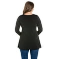 thumbnail image 3 of Women's Plus Long Sleeve Three Button Henley Tunic Top, 3 of 3