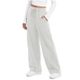 thumbnail image 2 of Fantaslook Womens Sweatpants Baggy Fleece Lined Wide Leg Sweatpants Drawstring Warm Lounge Pants with Pockets, 2 of 10