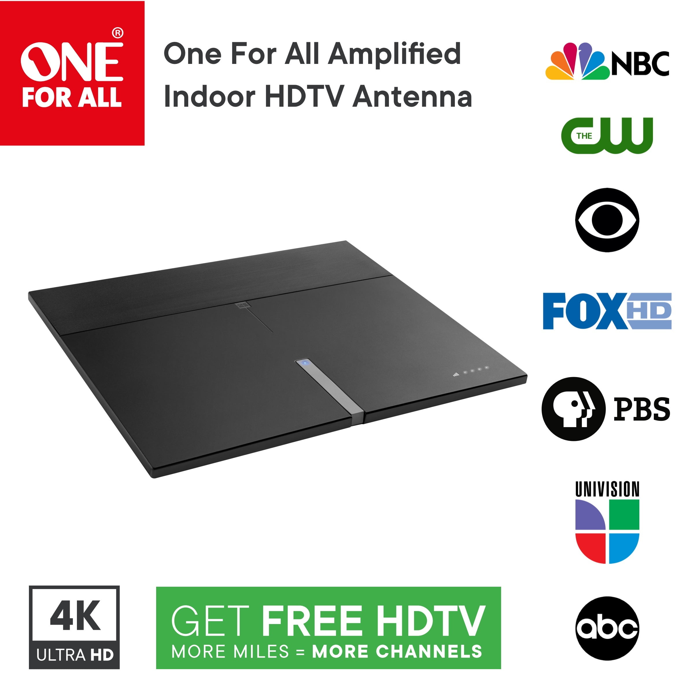 High Performance Coaxial Cable RHTA-18002 Rosewill HDTV Antenna 4K and ATSC3.0 Ready Indoor TV Antenna Range up to 60 Miles with Amplifier Signal Booster 