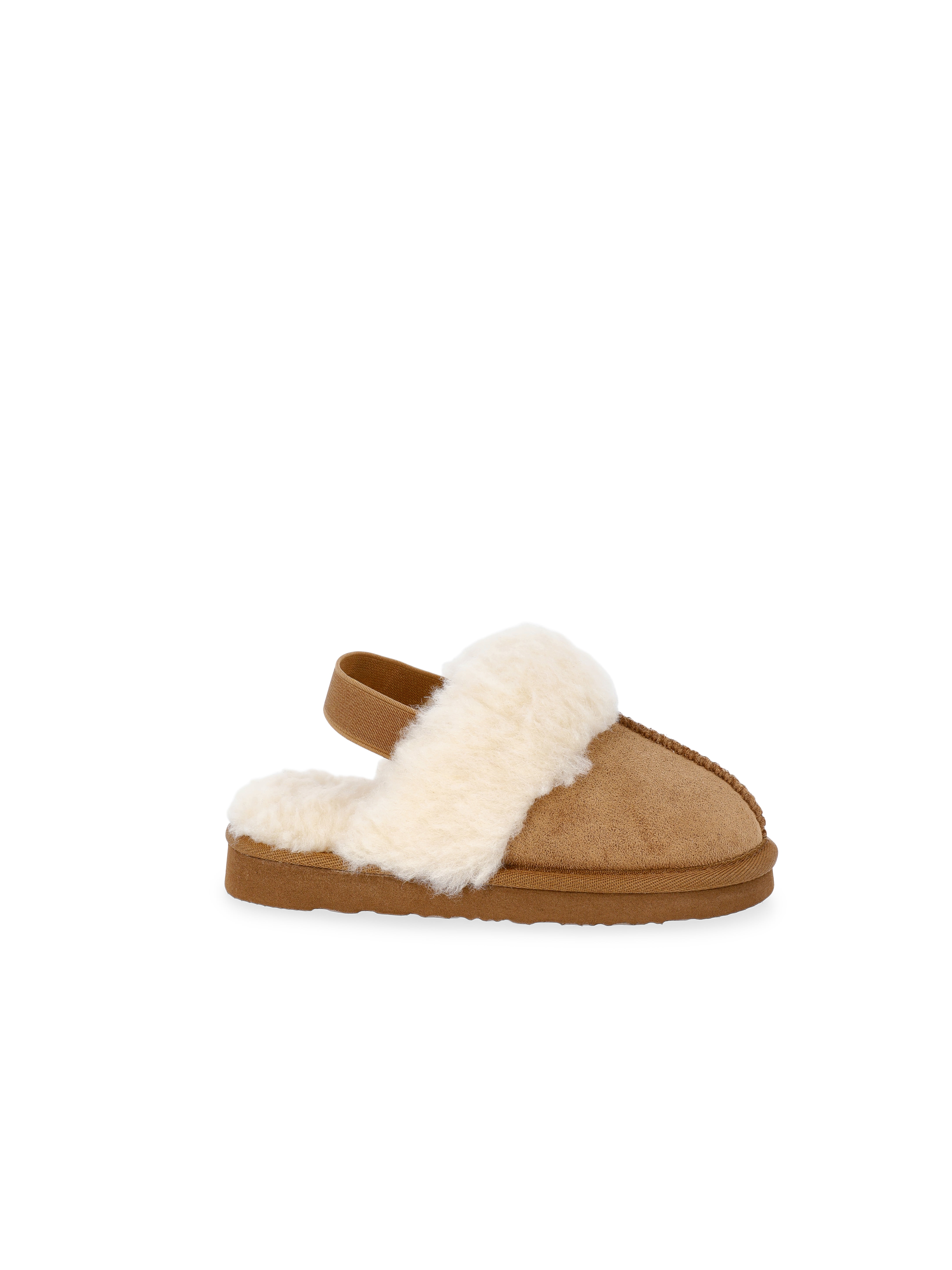 Pawz Girls Faux Shearling Slippers with Slingback Strap