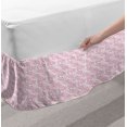 thumbnail image 2 of Floral Bed Skirt, Continuous Pastel Blush Tones Flowers Illustration on Plain Backdrop, Elastic Bedskirt Dust Ruffle Wrap Around for Bedding Decor, 4 Sizes, White Rose and Baby Pink, by Ambesonne, 2 of 2