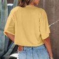 thumbnail image 4 of Womens Funny T Shirts Cotton Women Workout Tops Long Sleeve Womens Tops Dressy Casual Tunic Workout Tank Tops for Women Built In Bra Clearance Deals, 4 of 5