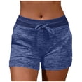 thumbnail image 2 of RYRJJ Summer Athletic Shorts for Women Trendy Workout Yoga Pants Casual Loose Elastic Drawstring Comfy Beach Shorts with Pockets(Navy,XL), 2 of 6