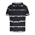 thumbnail image 4 of UVEASISHA Short Sleeve Hoodies for Men Big,Mens Striped Print Hoodie Workout Gym Sweatshirt Muscle Fit Fashion Athletic Hoodies Pullover Hooded T-Shirts 2025 Black, 4 of 4