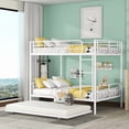 thumbnail image 2 of [Luckynote]Full Over Full Metal Bunk Bed with Trundle, White, 2 of 10