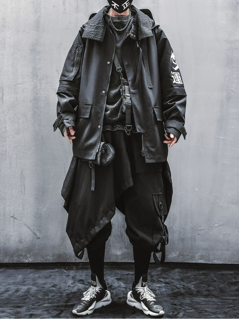 Niepce Inc Japanese Streetwear Zip Up Hooded Black Men's