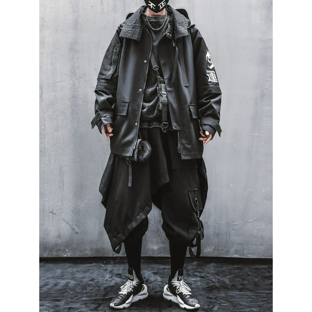 Niepce Inc Japanese Streetwear Zip Up Hooded Black Men's Techwear
