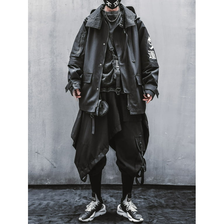 Niepce Inc Japanese Streetwear Zip Up Hooded Black Men's Niepce Inc Japanese Streetwear Zip Up Hooded Black Men's