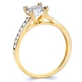 thumbnail image 2 of Wellingsale Ladies Solid 14k Yellow Gold Polished CZ Cubic Zirconia Engagement Ring - Size 5, 2 of 4