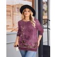 thumbnail image 4 of Zeagoo Womens Plus Size Long Sleeve Tops Fall Crewneck Shirts Pleated Design Casual Dressy Blouses, 4 of 5