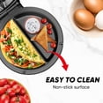 thumbnail image 4 of Dual-Zone Electric Omelette Maker, Omlet Maker Electric, Double Sided Heating Non-Stick Electrics Griddle for Omelets, Pancakes, Pizzas, Sandwiches & Crepes (Black), 4 of 7