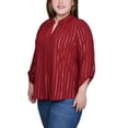 thumbnail image 2 of Plus Size Long Sleeve Foil Striped Blouse, 2 of 3