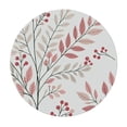 thumbnail image 2 of PIKWEEK  Round Tablecloth Fitted Waterproof Table Cover Watercolor Pink Botanical Leaves,Elastic Edged Washable Table Cloths for Kitchen Dinning Picnic Party Decor Plant Foliage Berry on White, 2 of 7