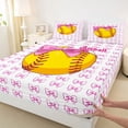 thumbnail image 5 of spefrowx Cartoon Softball Sport King Sheets for Girls, Pink Princess Bowknot Bedding, 4 Pieces, 1 Flat Sheet, 1 Fitted Sheet and 2 Pillowcases, 5 of 6