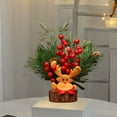 thumbnail image 6 of Christmas Tree Artificial Christmas Trees 9.4 Inches Tabletop Mini Christmas Tree Decorations With Red Berries Pine Cone Decorations Tabletop Centerpiece for Home Room Holiday Decorations, 6 of 7