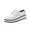 White, variant on Fesfesfes Black Flat Matsuke Thick Sole Synthetic Sports British Style Block Medium Heel Hollowed Out Womens Shoes 6(37)