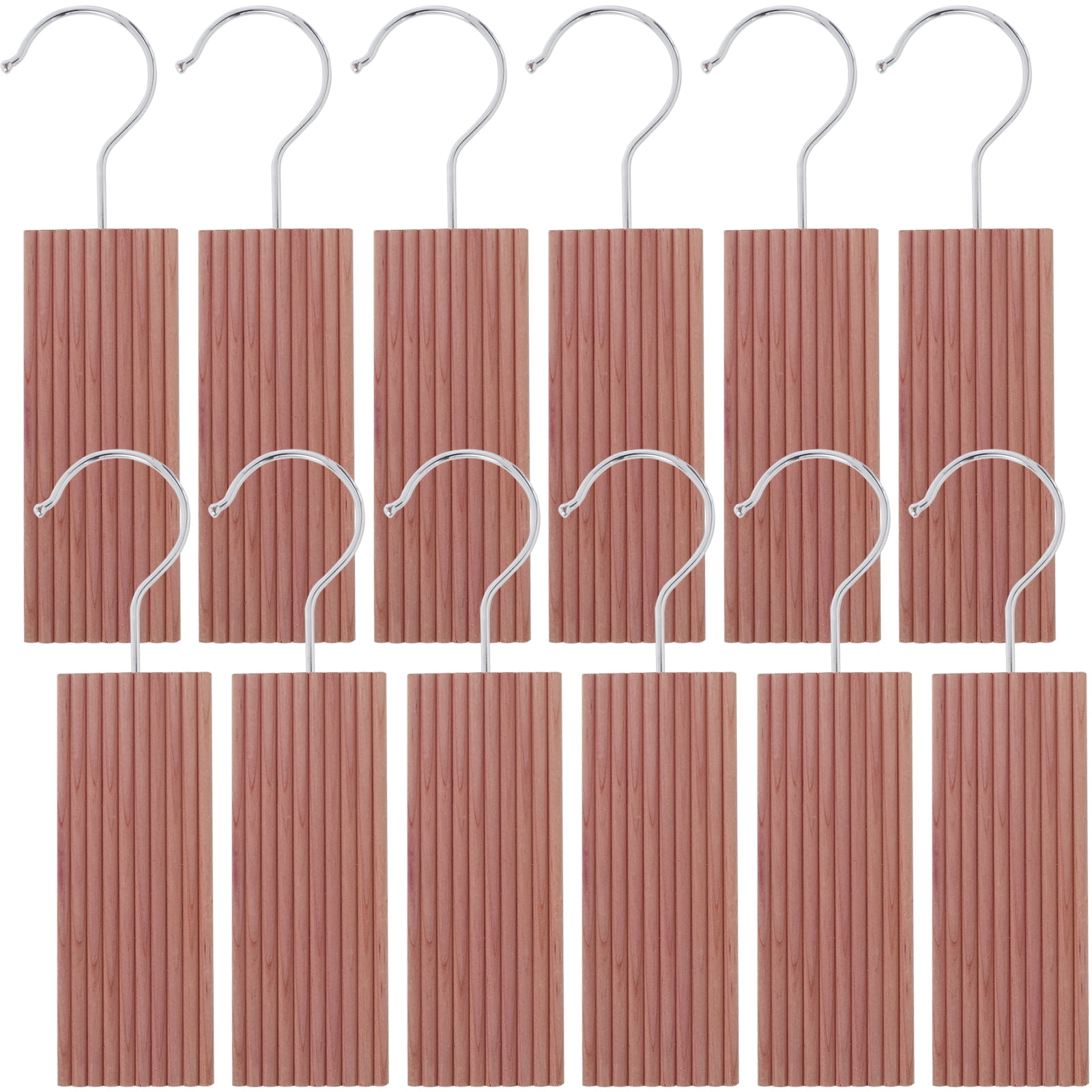 Duety 12Pcs Cedar Blocks with 12 Hook Hanger Red Cedar Hang Ups for