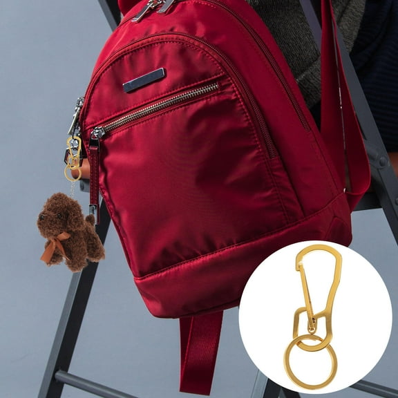 LEORX Stainless Steel Keychain Keychain Golden 1pc 2.4x1x1.4in